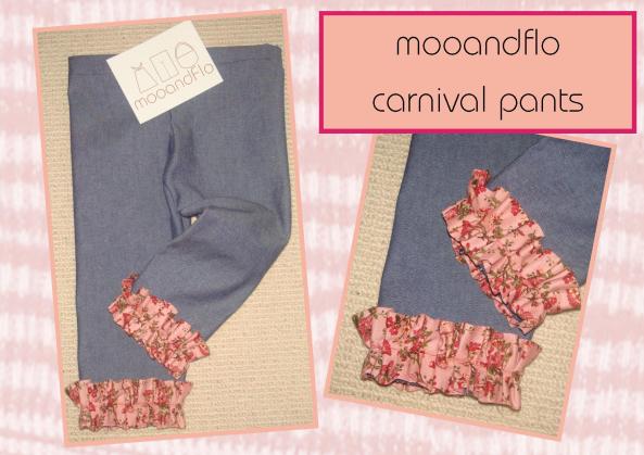 carnival pants with antique rose frill